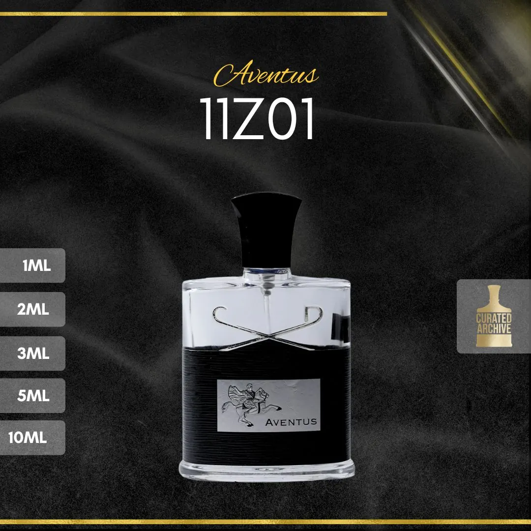 Creed Aventus 11Z01 fragrance bottle, decants from 1ml to 10ml