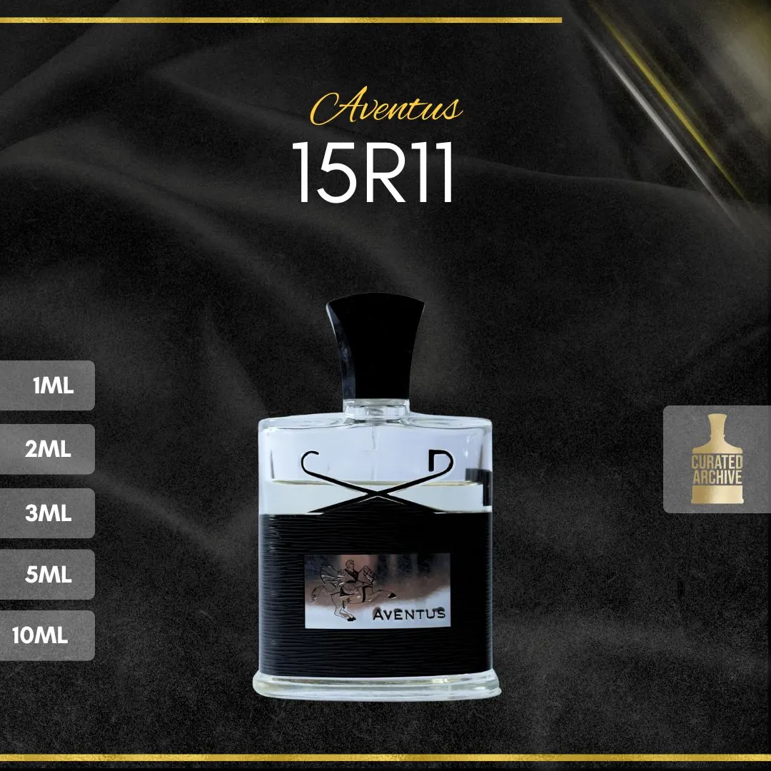 Creed Aventus 15R11 fragrance bottle, decants from 1ml to 10ml