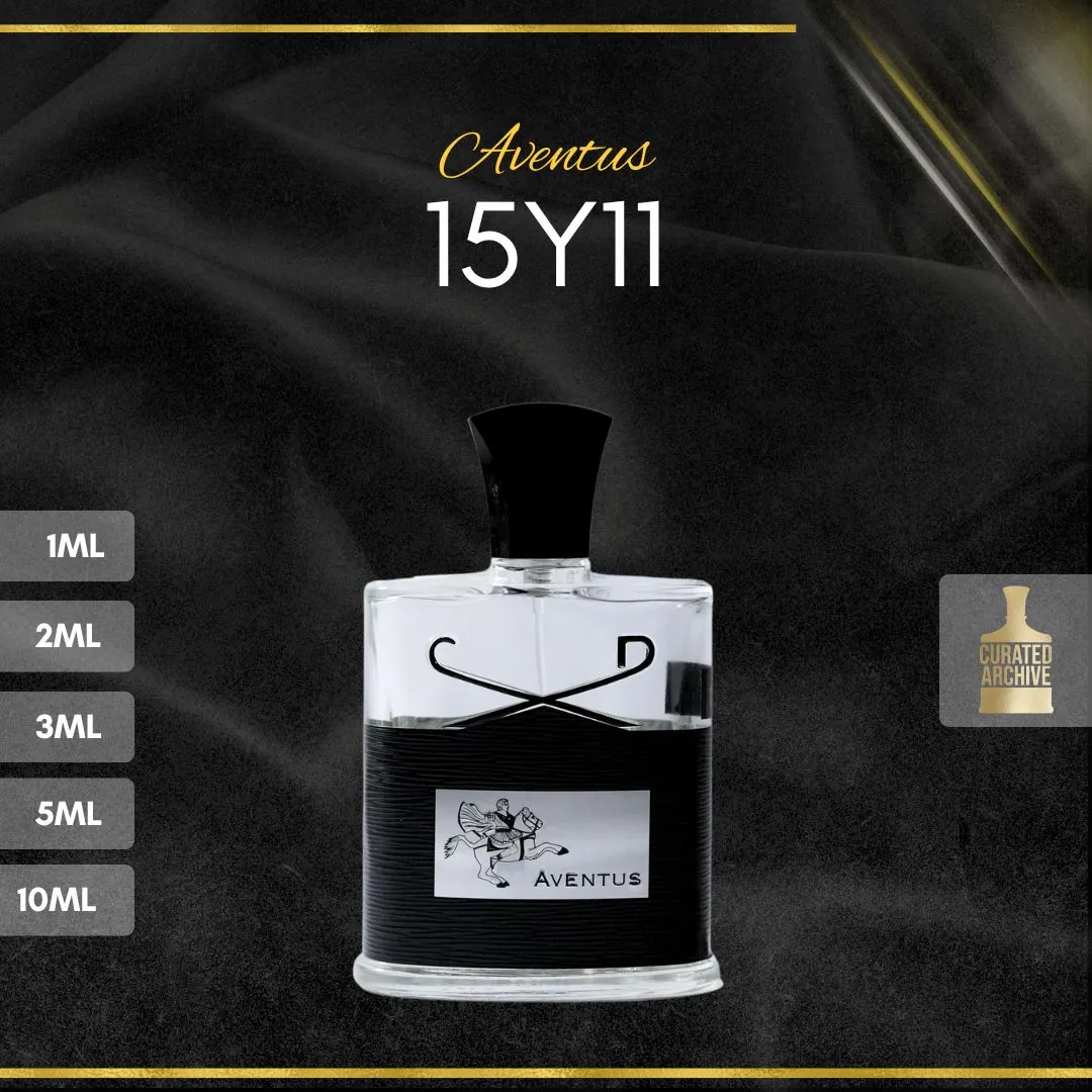 Creed Aventus 15Y11 fragrance bottle, decants from 1ml to 10ml