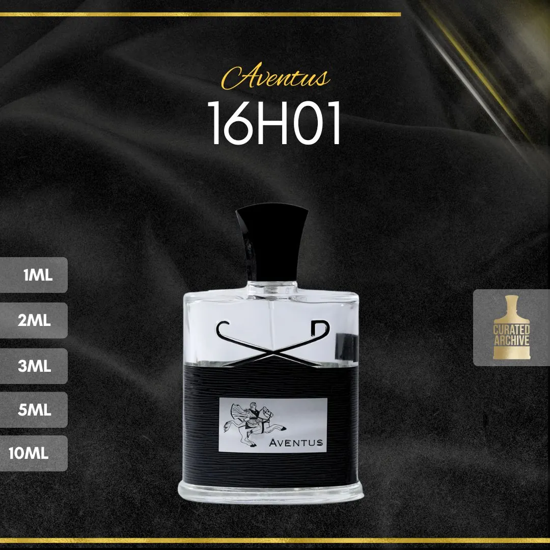 Creed Aventus 16H01 fragrance bottle, decants from 1ml to 10ml