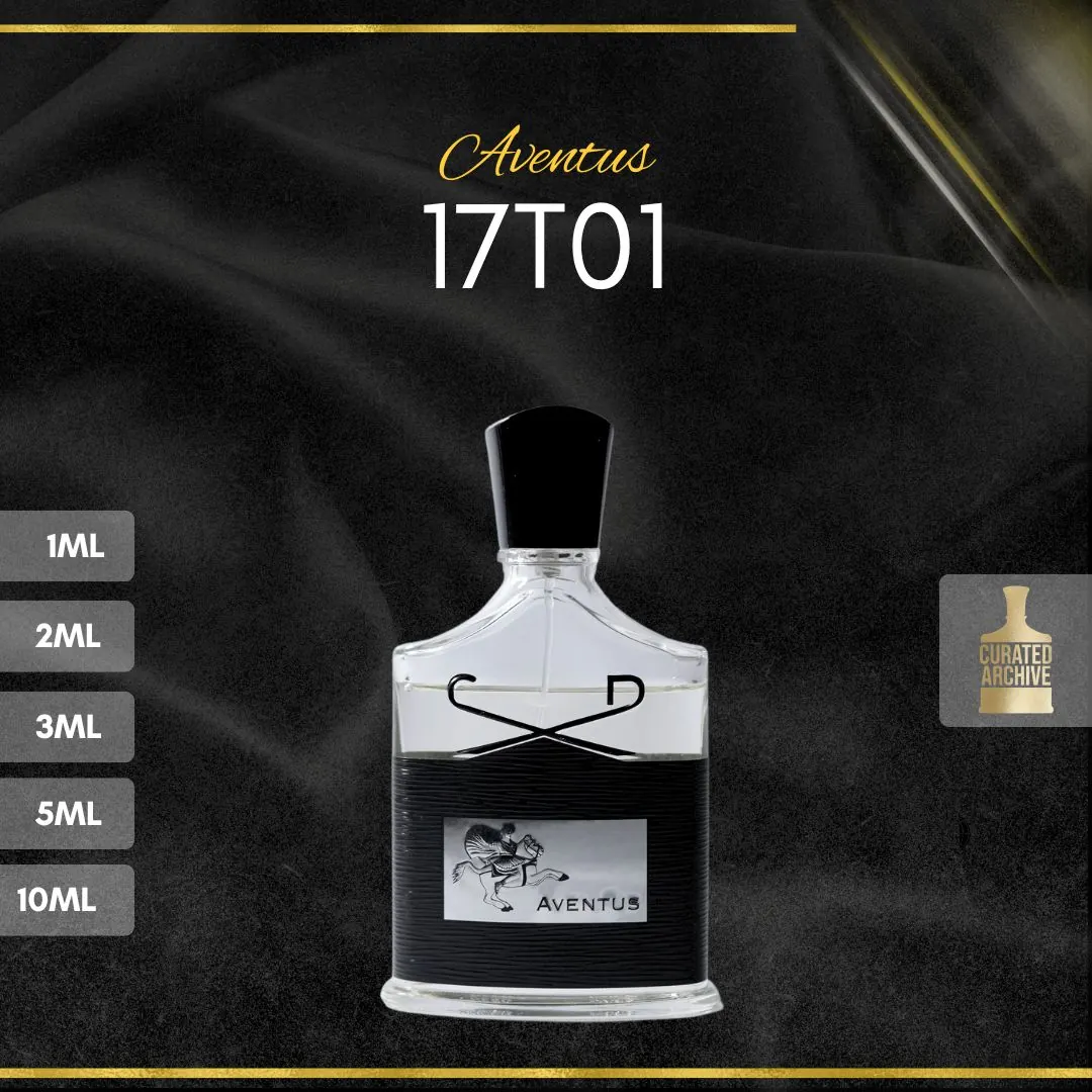 Creed Aventus 17T01 fragrance bottle, decants from 1ml to 10ml