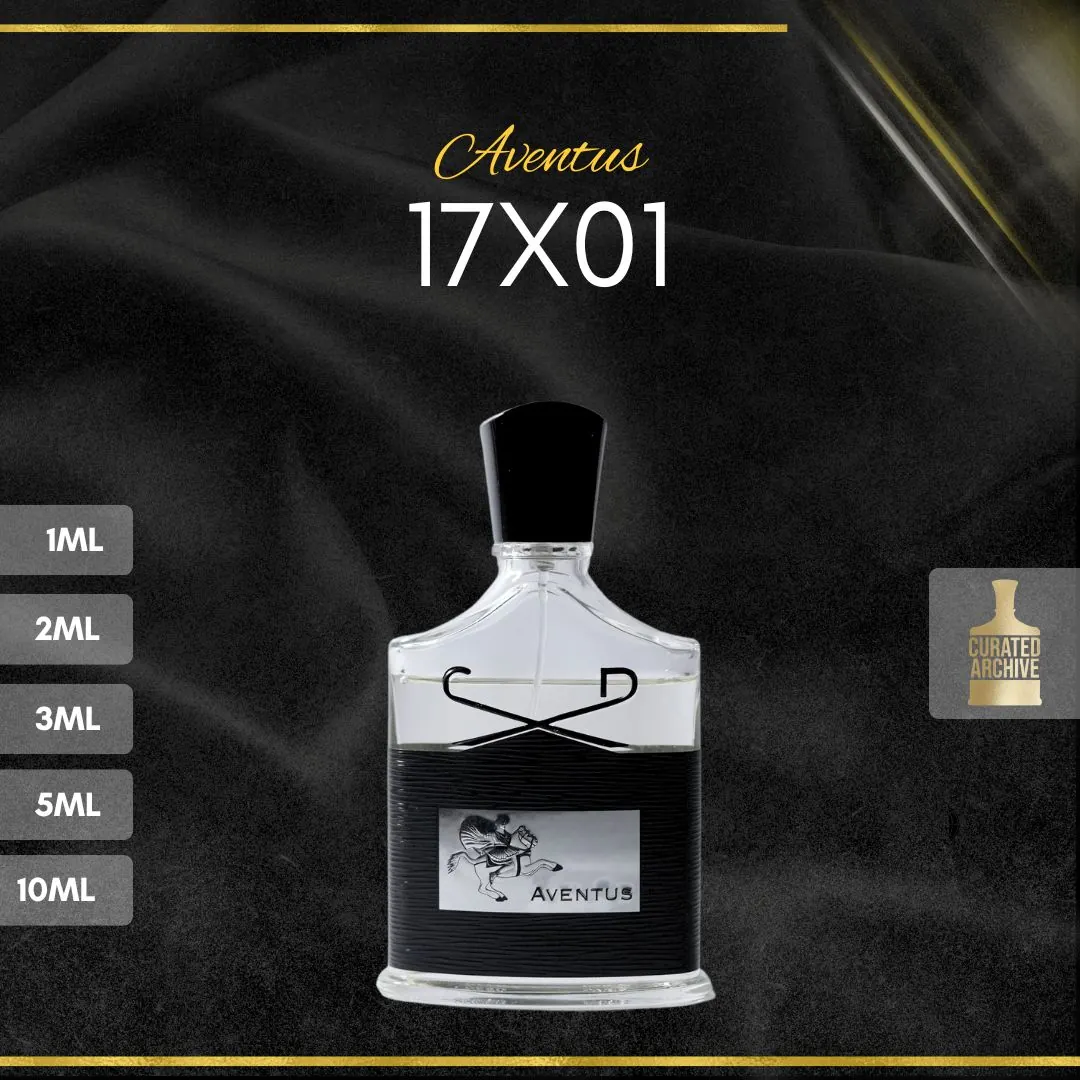 Creed Aventus 17X01 fragrance bottle, decants from 1ml to 10ml