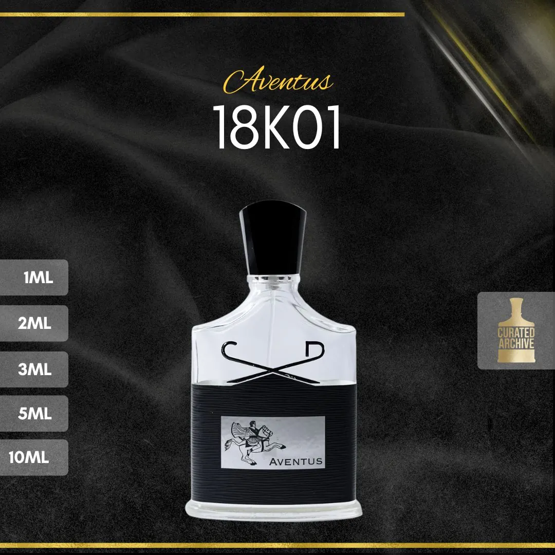 Creed Aventus 18K01 fragrance bottle, decants from 1ml to 10ml