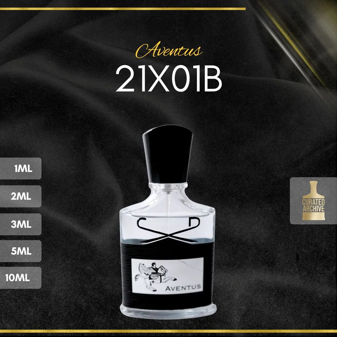 Creed Aventus 21X01B fragrance bottle, decants from 1ml to 10ml