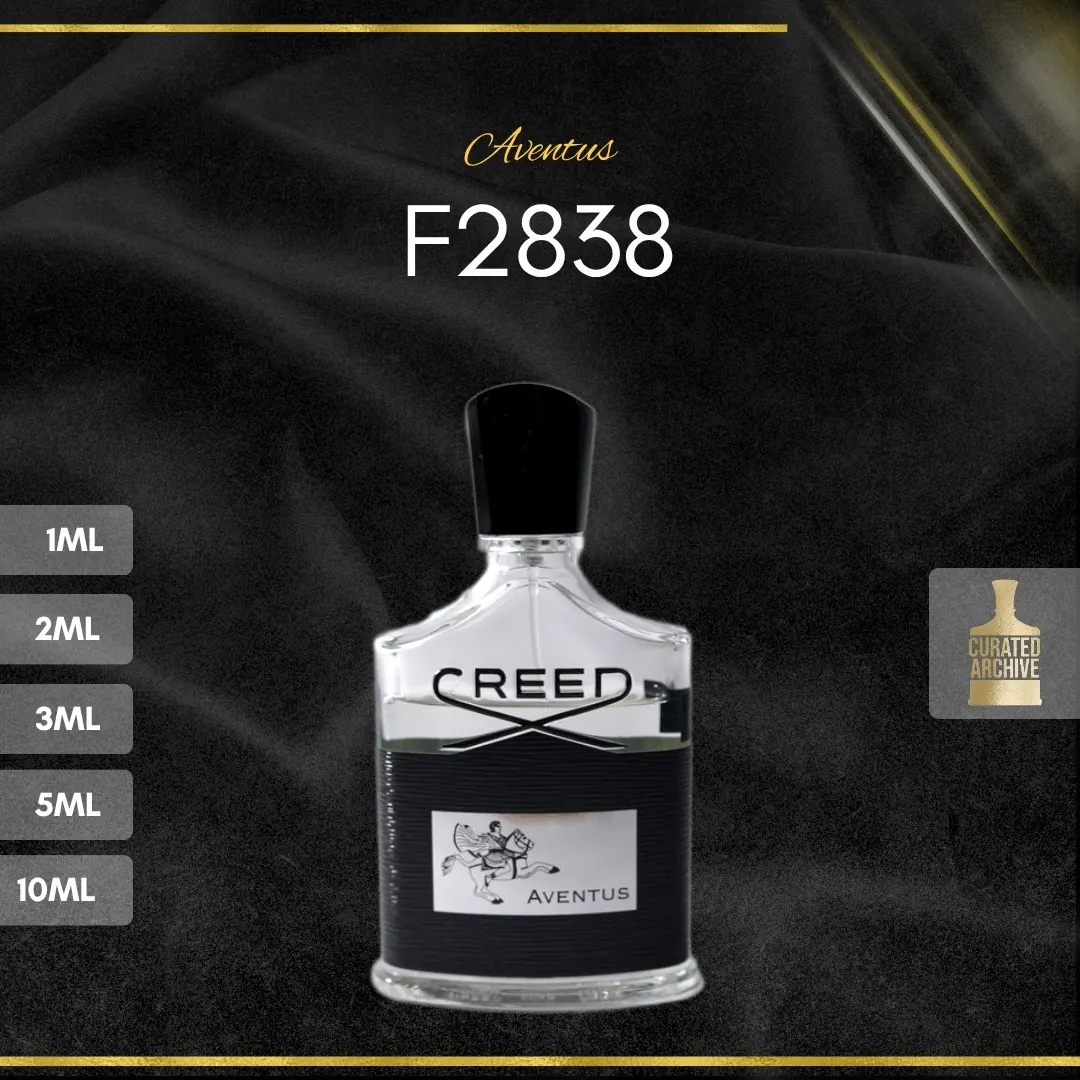 Creed Aventus F2838 fragrance bottle, decants from 1ml to 10ml