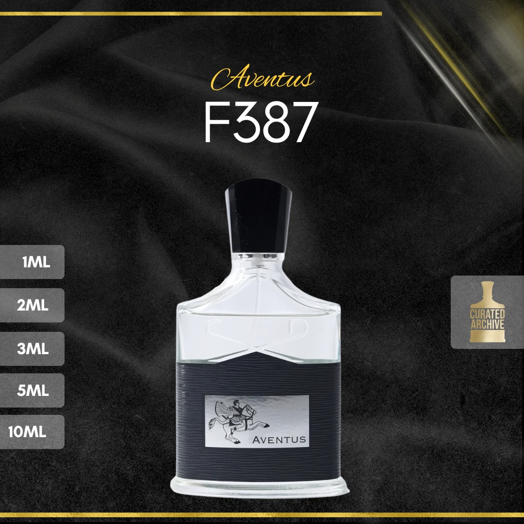 Creed Aventus F387 fragrance bottle, decants from 1ml to 10ml