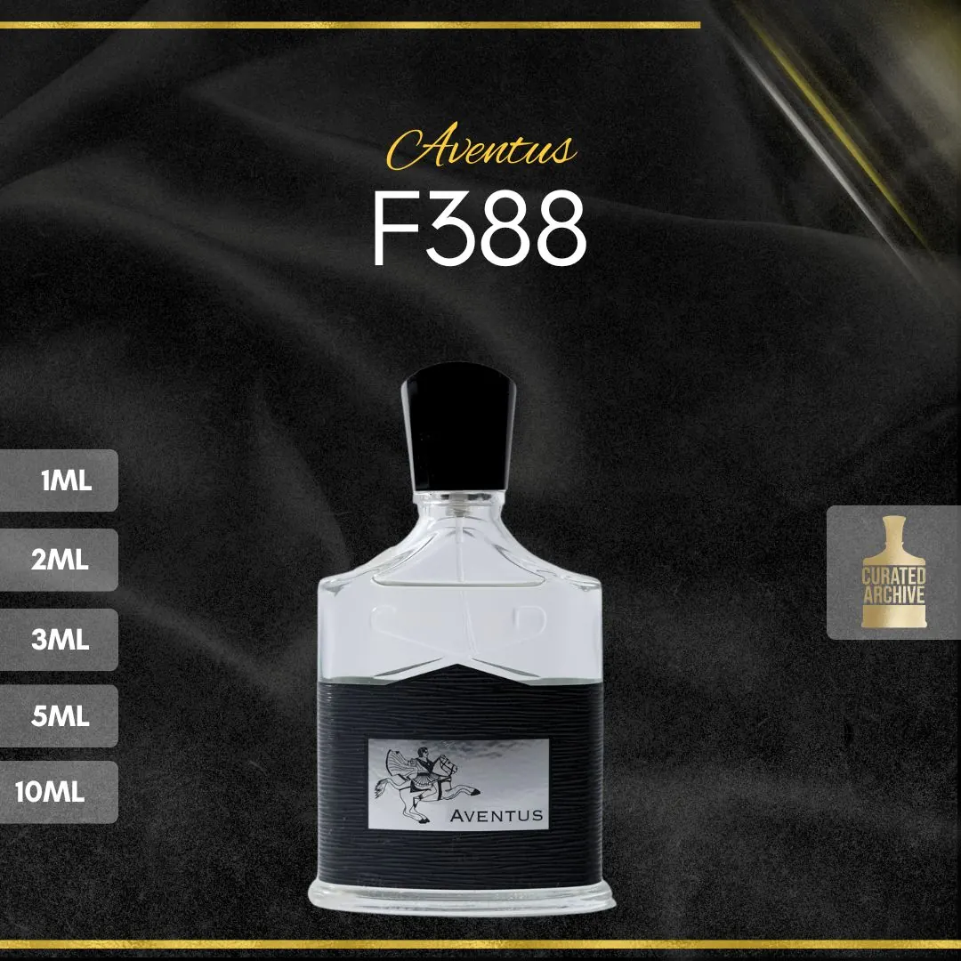 Creed Aventus F388 fragrance bottle, decants from 1ml to 10ml