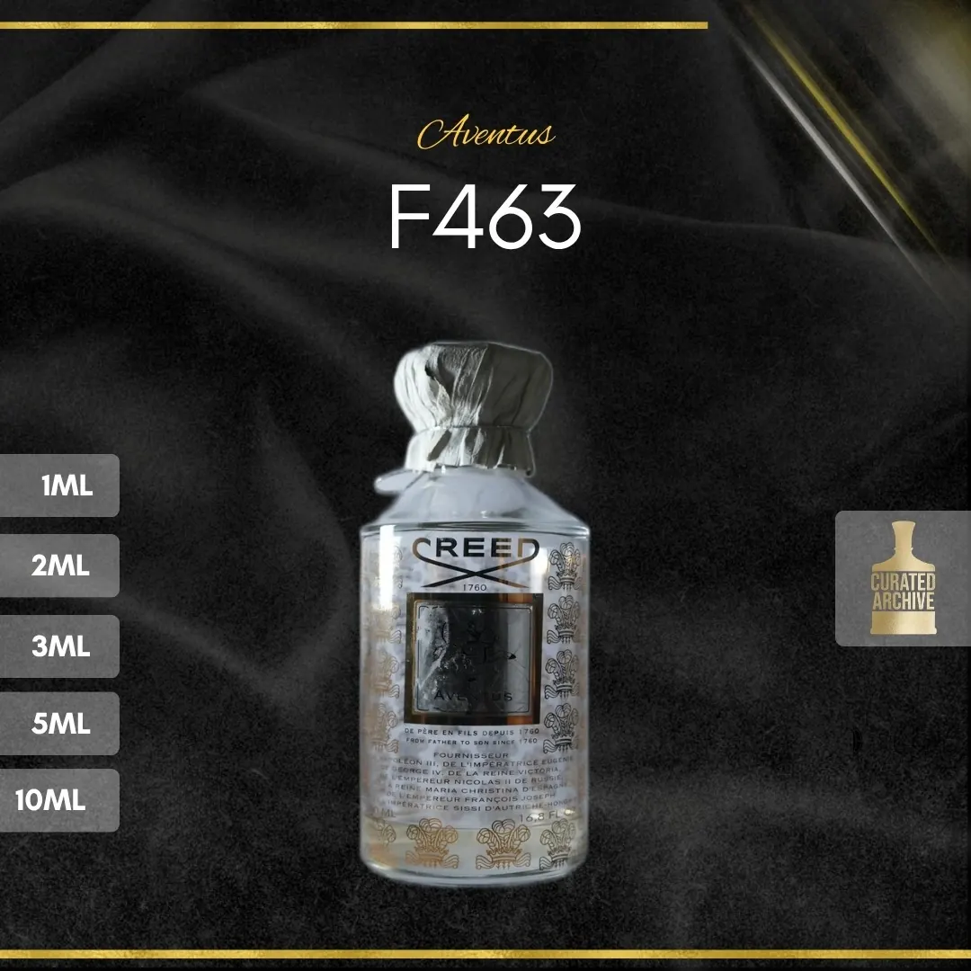 Creed Aventus F463 fragrance bottle, decants from 1ml to 10ml