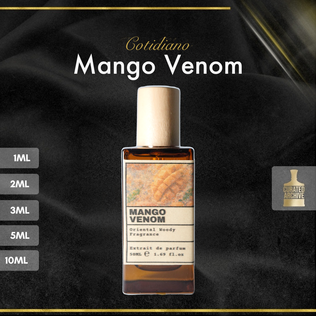 Cotidiano Mango Venom (Reformulated) fragrance bottle, decants from 1ml to 10ml