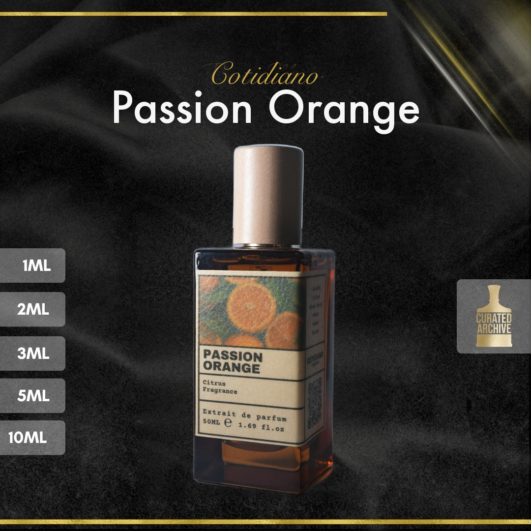 Passion Orange fragrance bottle, decants from 1ml to 10ml