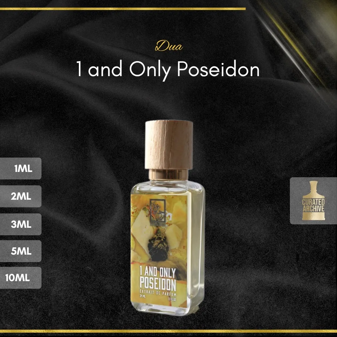 Dua 1 and Only Poseidon fragrance bottle, decants from 1ml to 10ml