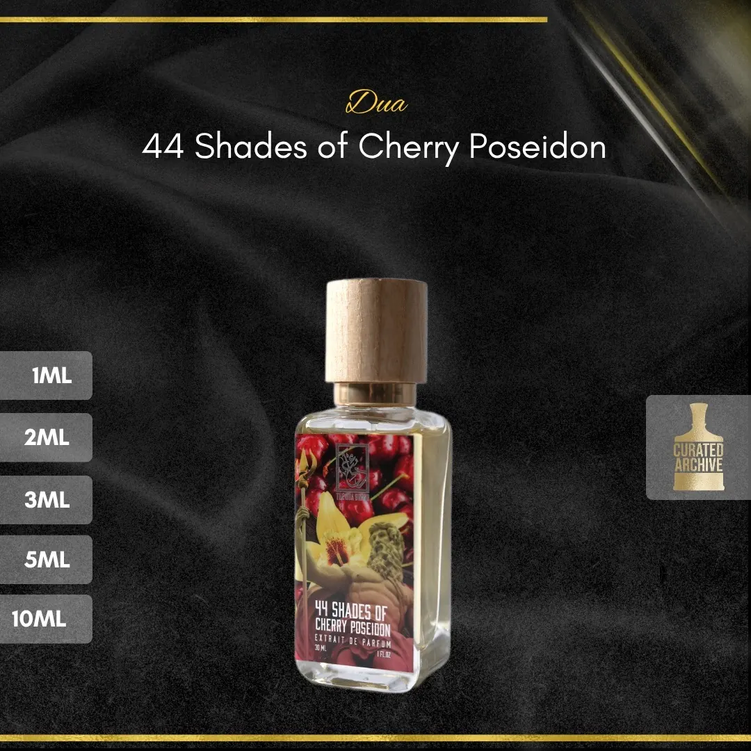 Dua 44 Shades of Cherry Poseidon fragrance bottle, decants from 1ml to 10ml
