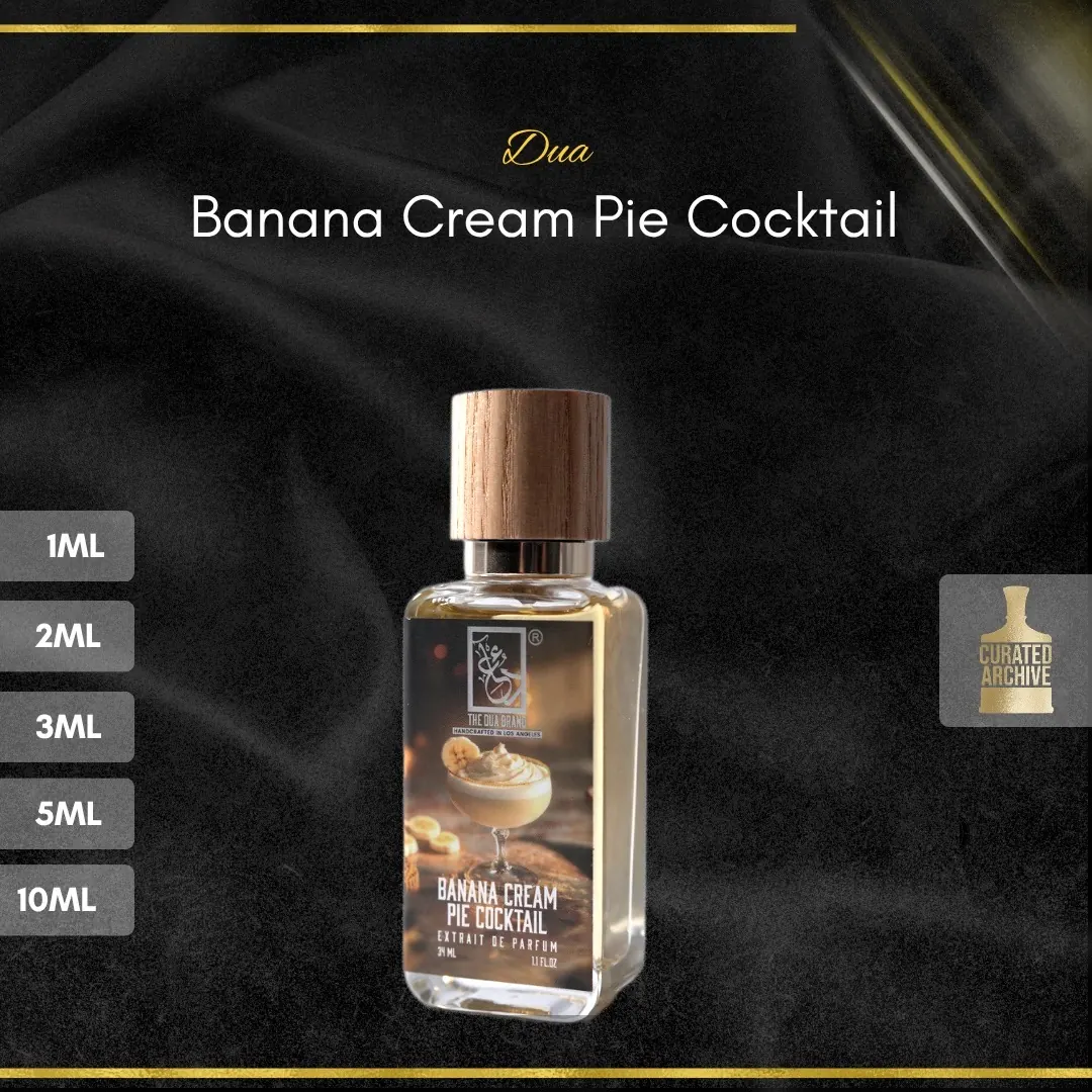 Dua Banana Cream Pie Cocktail fragrance bottle, decants from 1ml to 10ml
