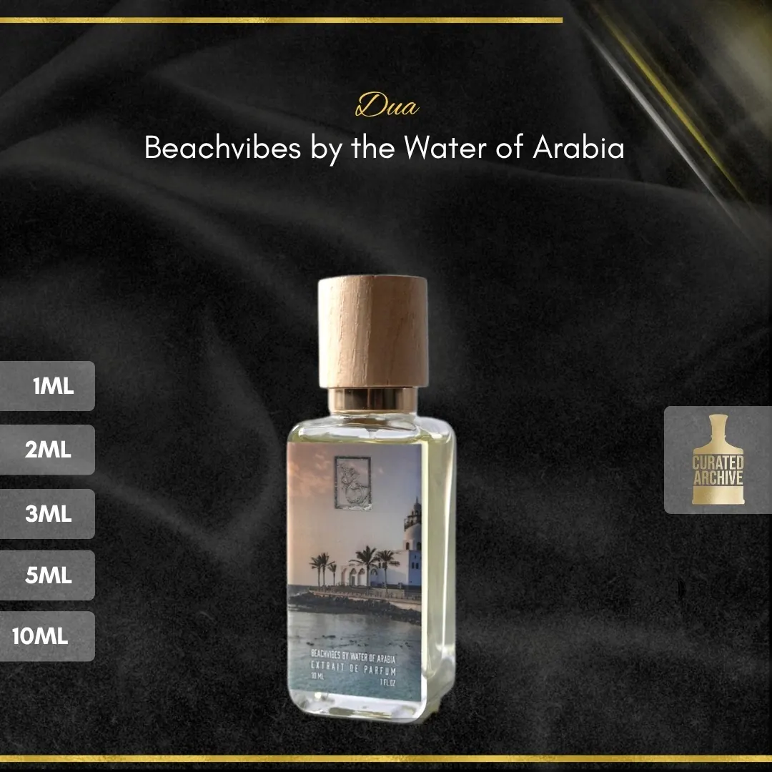 Dua Beachvibes by the Water of Arabia fragrance bottle, decants from 1ml to 10ml