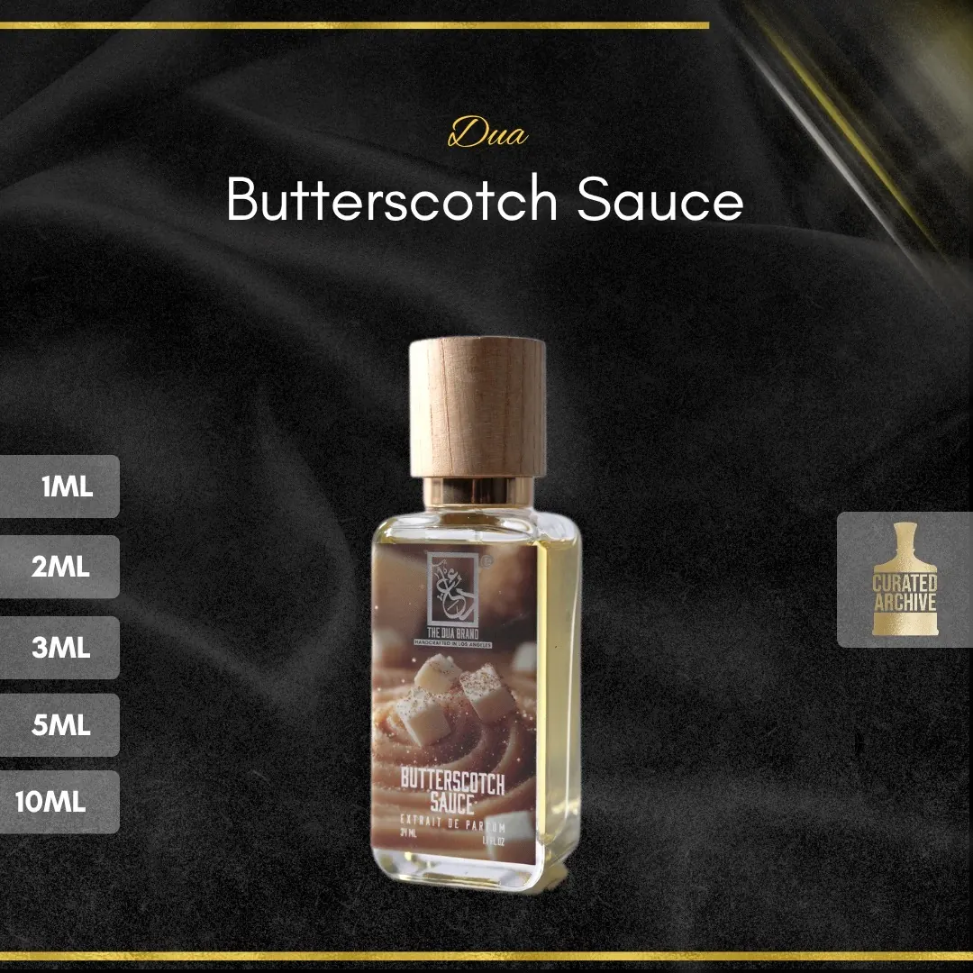 Dua Butterscotch Sauce fragrance bottle, decants from 1ml to 10ml