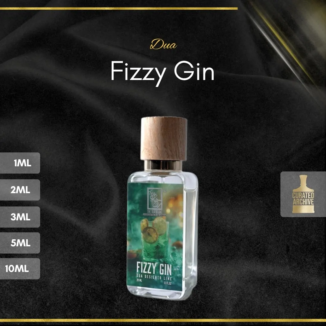 Dua Fizzy Gin fragrance bottle, decants from 1ml to 10ml