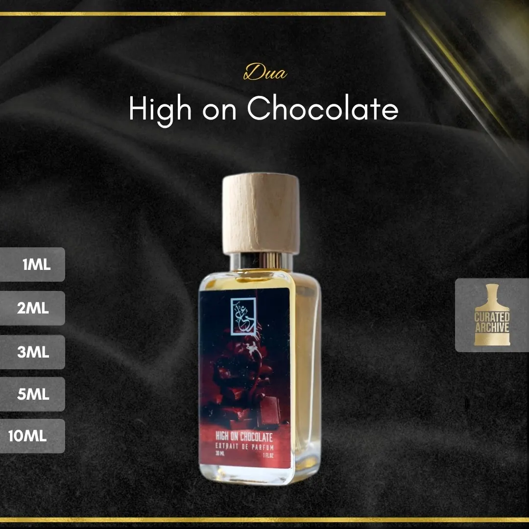 Dua High on Chocolate fragrance bottle, decants from 1ml to 10ml