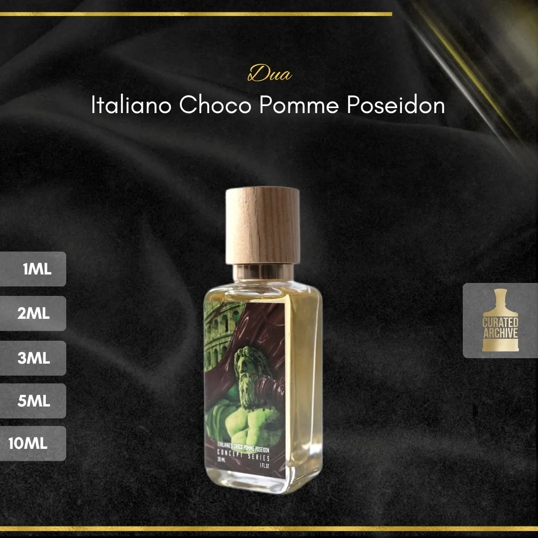 Dua Italiano Choco Pomme Poseidon fragrance bottle, decants from 1ml to 10ml