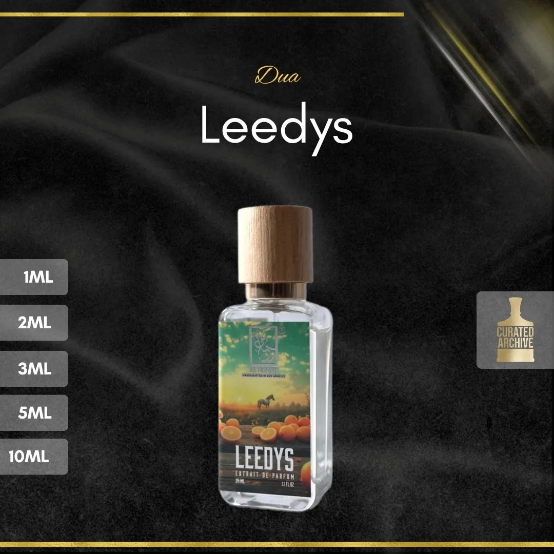 Dua Leedys fragrance bottle, decants from 1ml to 10ml
