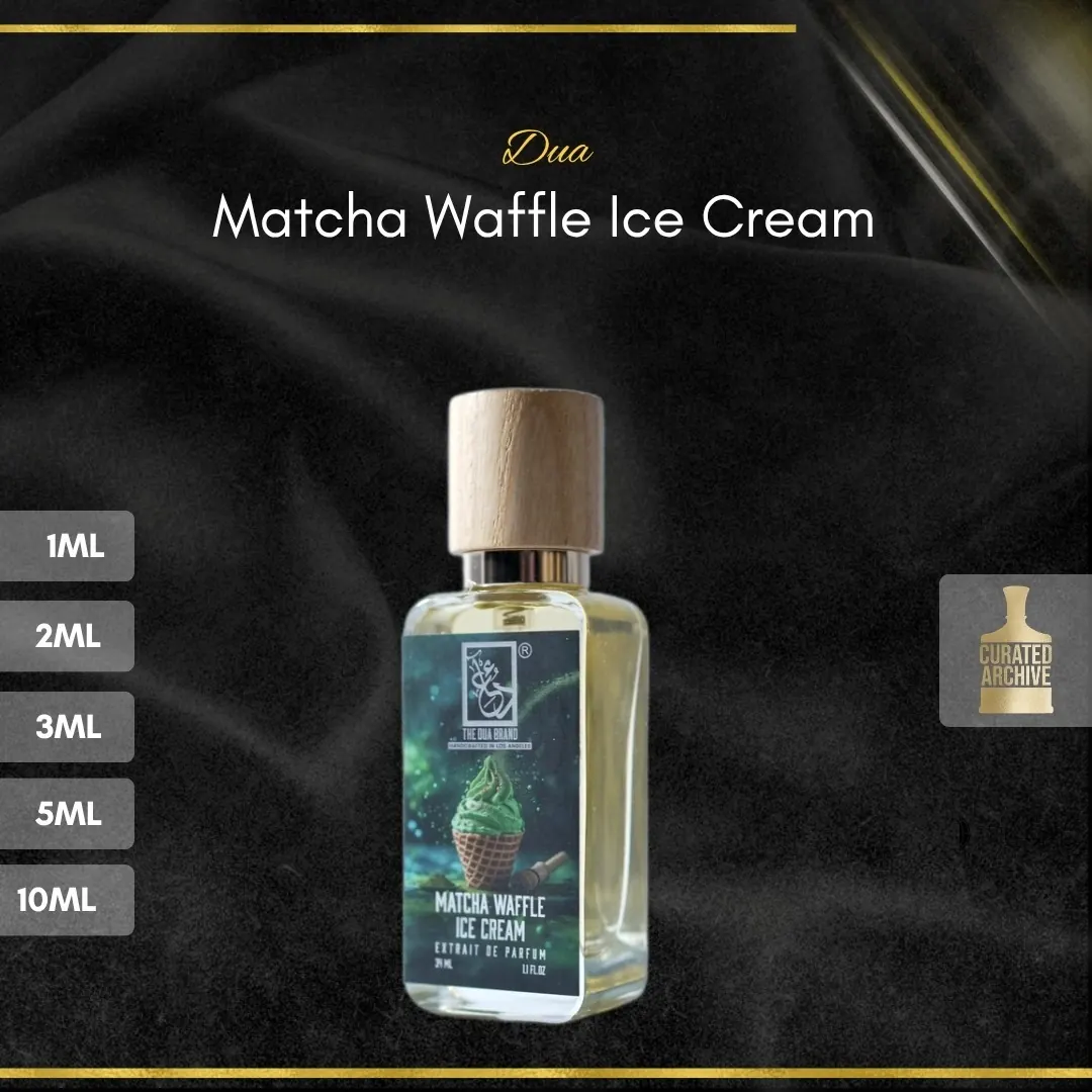 Dua Matcha Waffle Ice Cream fragrance bottle, decants from 1ml to 10ml