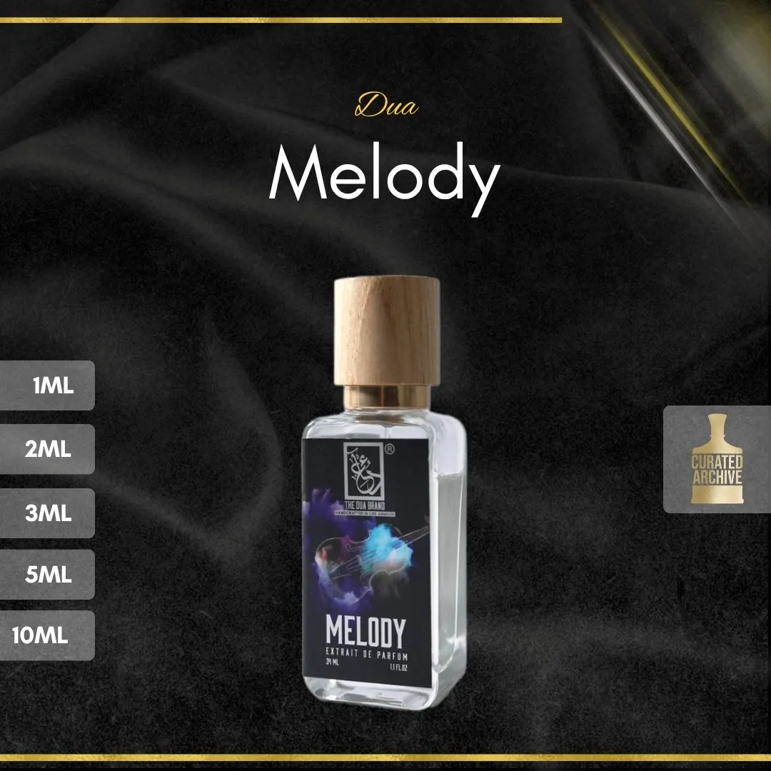 Dua Melody fragrance bottle, decants from 1ml to 10ml