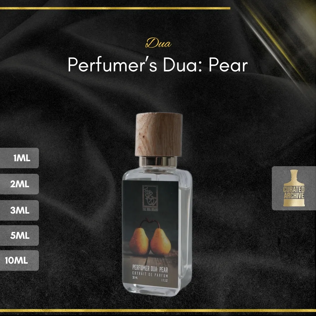 Perfumer’s Dua: Pear fragrance bottle, decants from 1ml to 10ml
