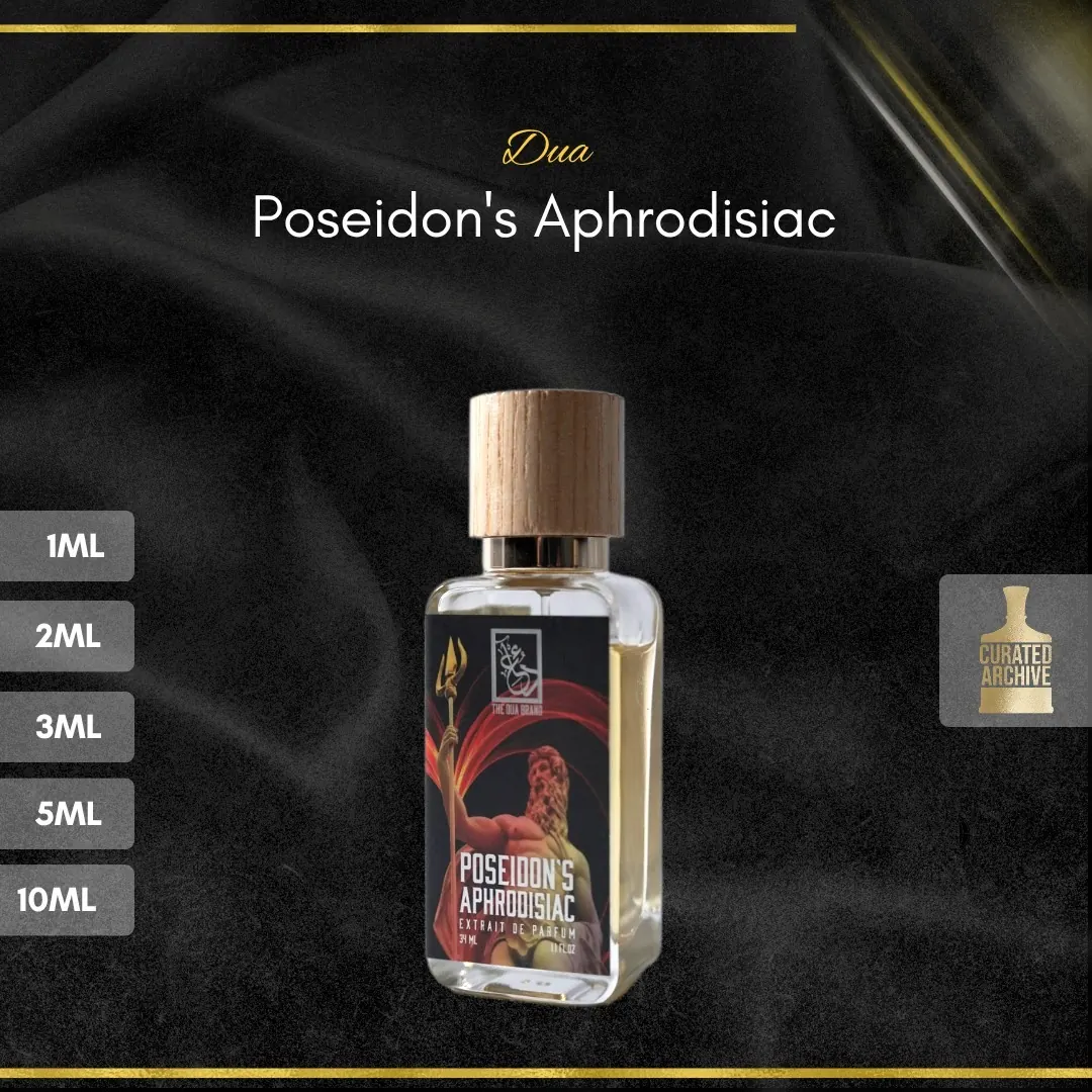 Dua Poseidon's Aphrodisiac fragrance bottle, decants from 1ml to 10ml
