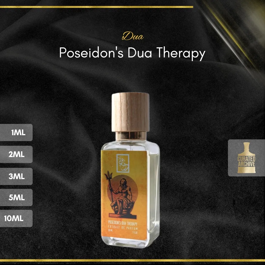 Poseidon's Dua Therapy fragrance bottle, decants from 1ml to 10ml