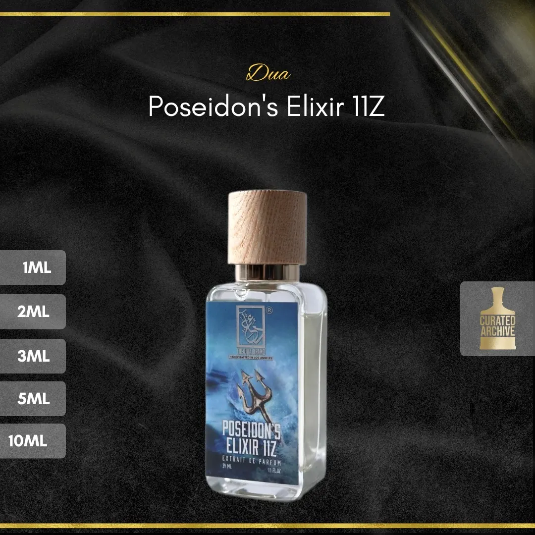 Dua Poseidon's Elixir 11Z fragrance bottle, decants from 1ml to 10ml