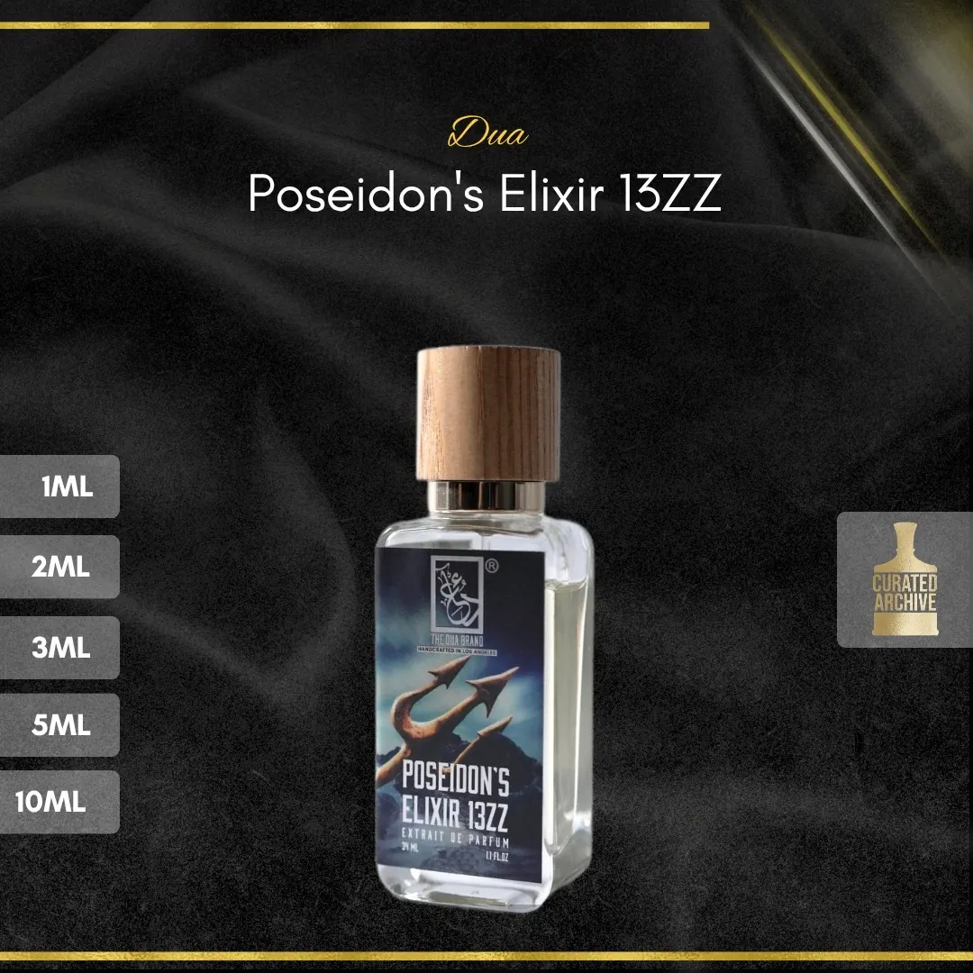 Dua Poseidon's Elixir 13ZZ fragrance bottle, decants from 1ml to 10ml