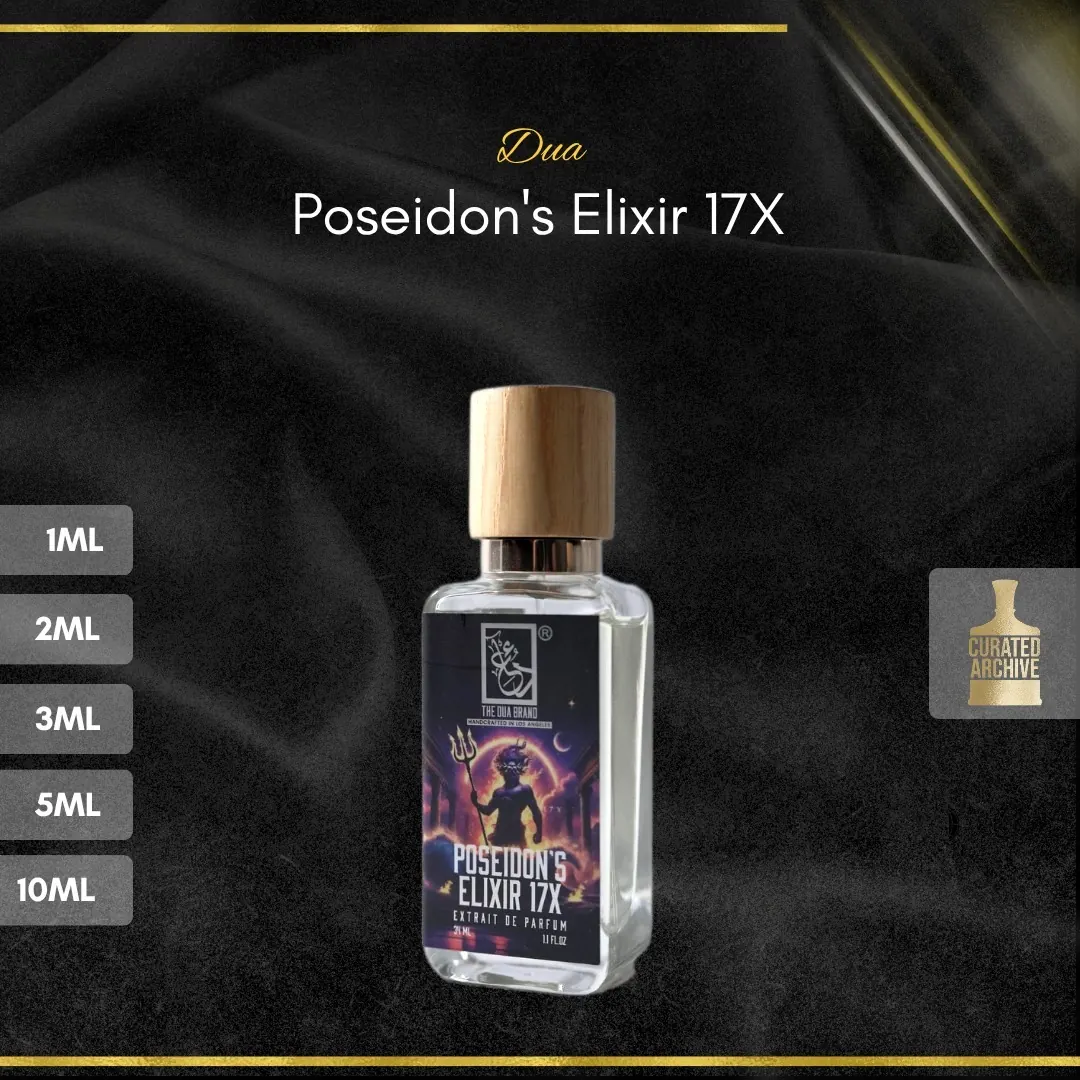Dua Poseidon's Elixir 17X fragrance bottle, decants from 1ml to 10ml