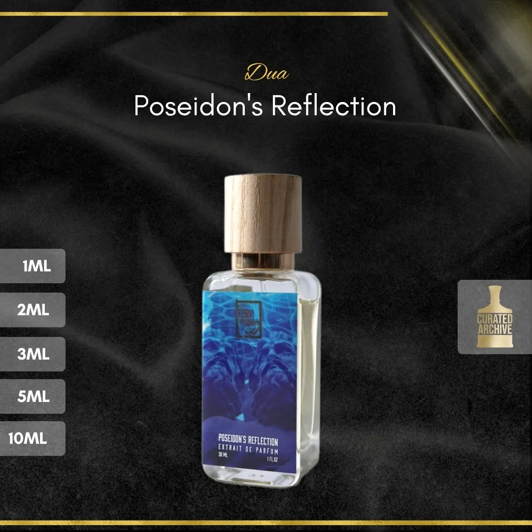 Dua Poseidon's Reflection fragrance bottle, decants from 1ml to 10ml