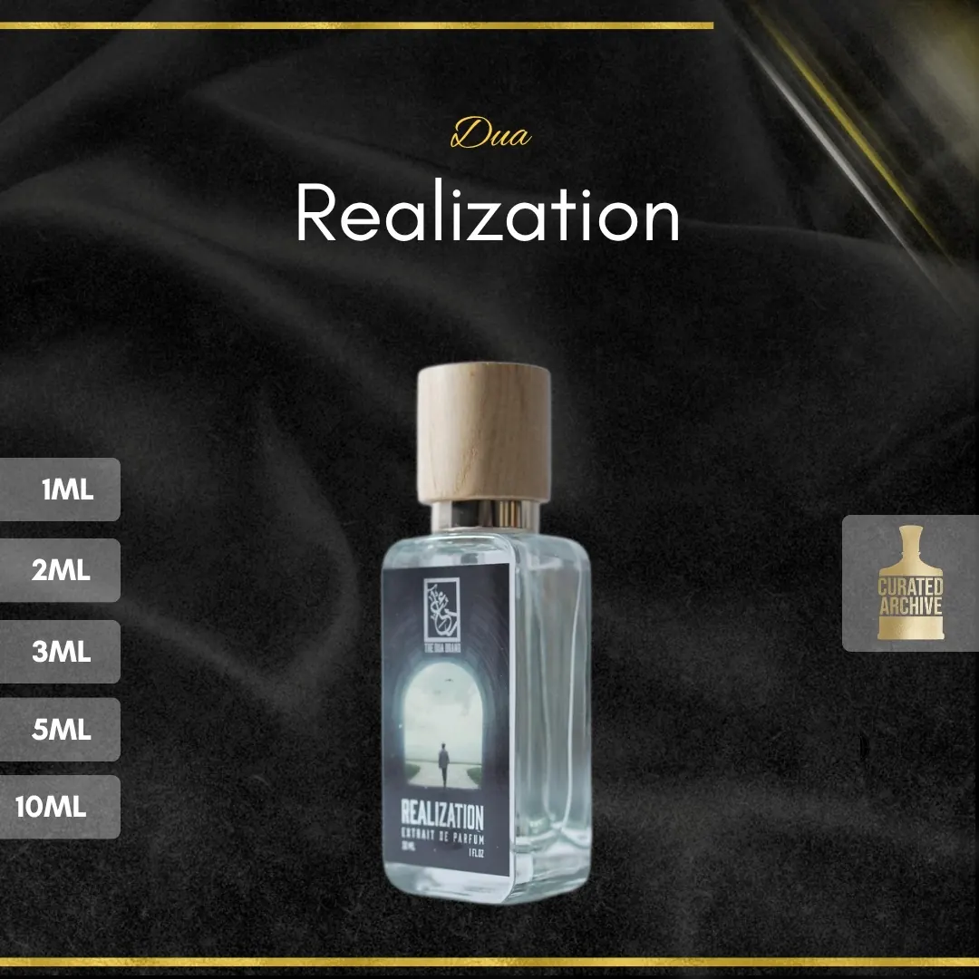 Dua Realization fragrance bottle, decants from 1ml to 10ml
