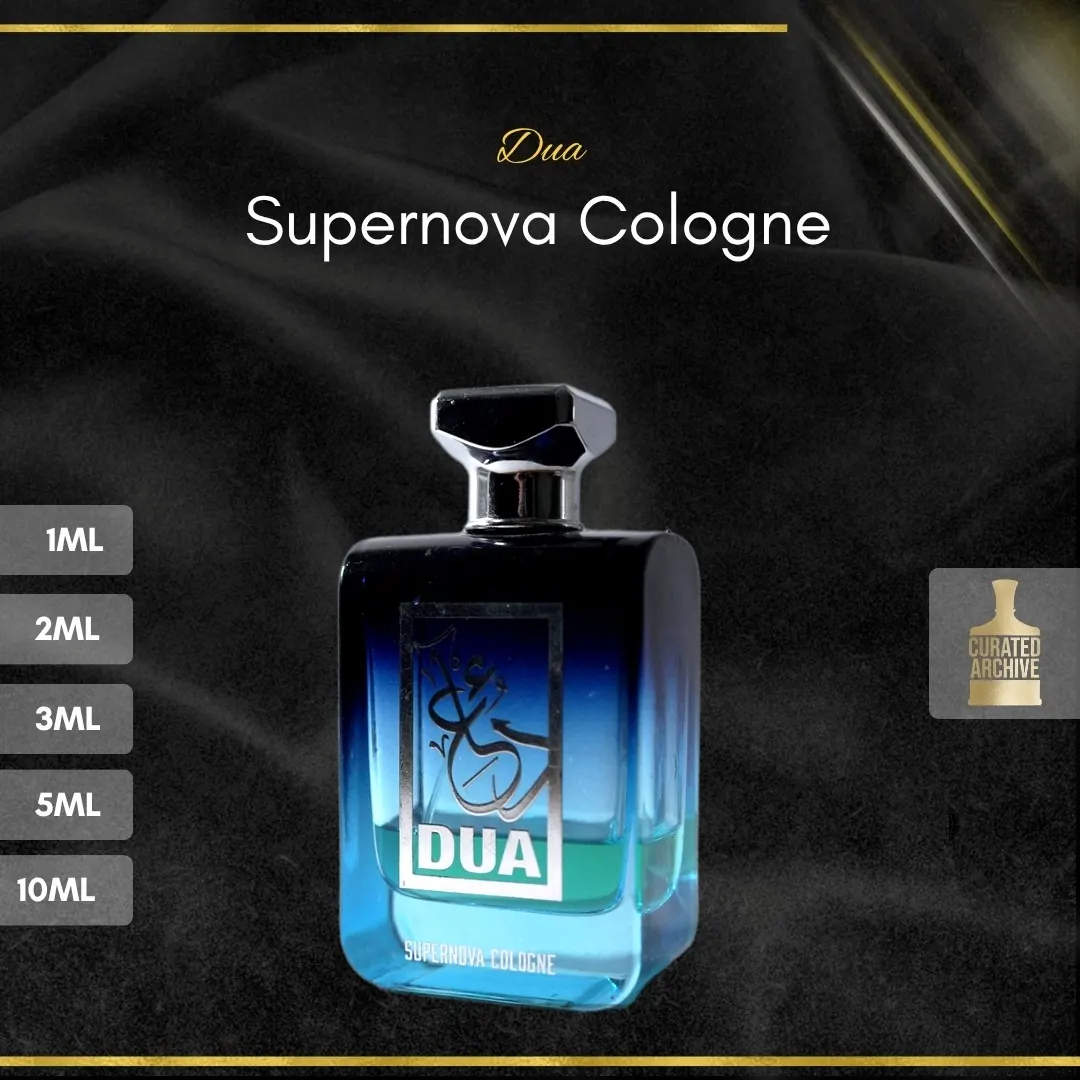 Dua Supernova Cologne fragrance bottle, decants from 1ml to 10ml