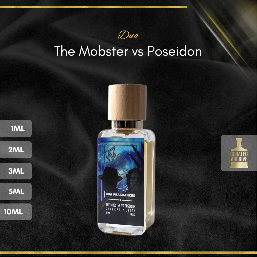 Dua The Mobster vs Poseidon fragrance bottle, decants from 1ml to 10ml