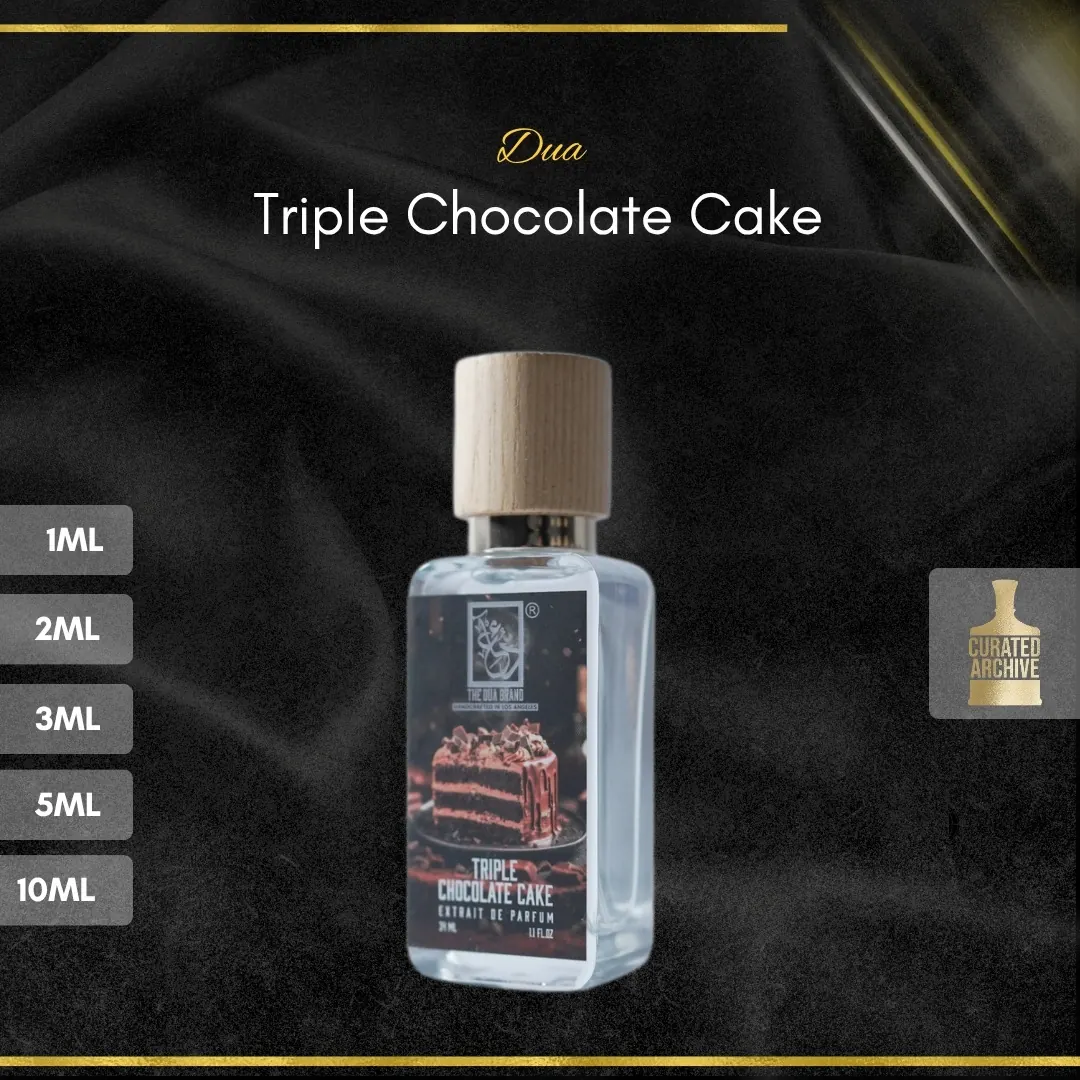 Dua Triple Chocolate Cake fragrance bottle, decants from 1ml to 10ml