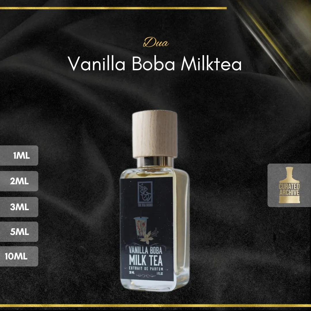 Dua Vanilla Boba Milktea fragrance bottle, decants from 1ml to 10ml