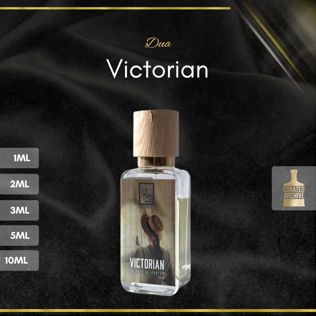 Dua Victorian fragrance bottle, decants from 1ml to 10ml