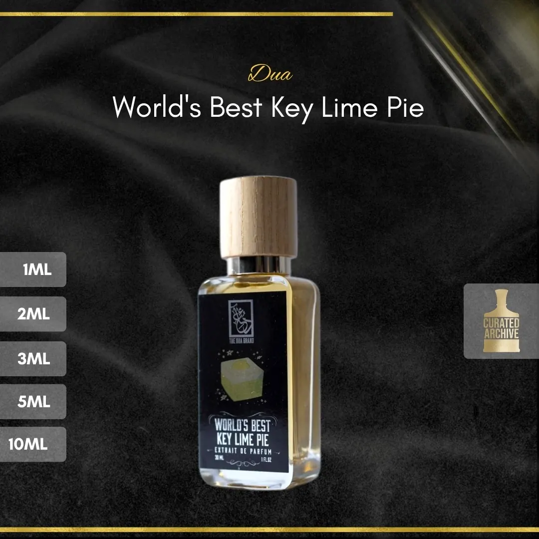 Dua World's Best Key Lime Pie fragrance bottle, decants from 1ml to 10ml