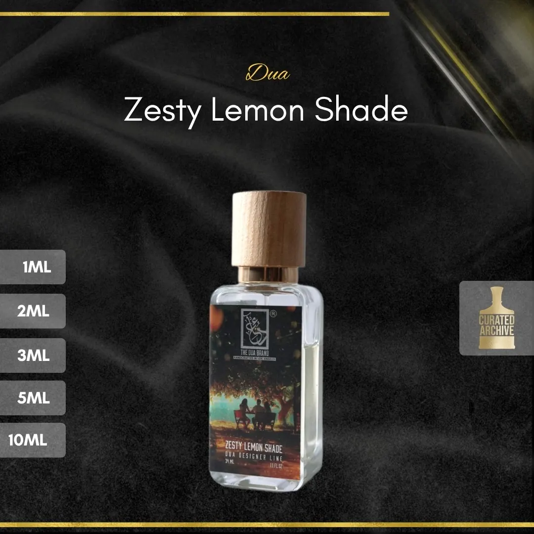 Dua Zesty Lemon Shade fragrance bottle, decants from 1ml to 10ml