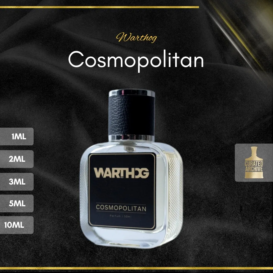Warthog Cosmopolitan fragrance bottle, decants from 1ml to 10ml