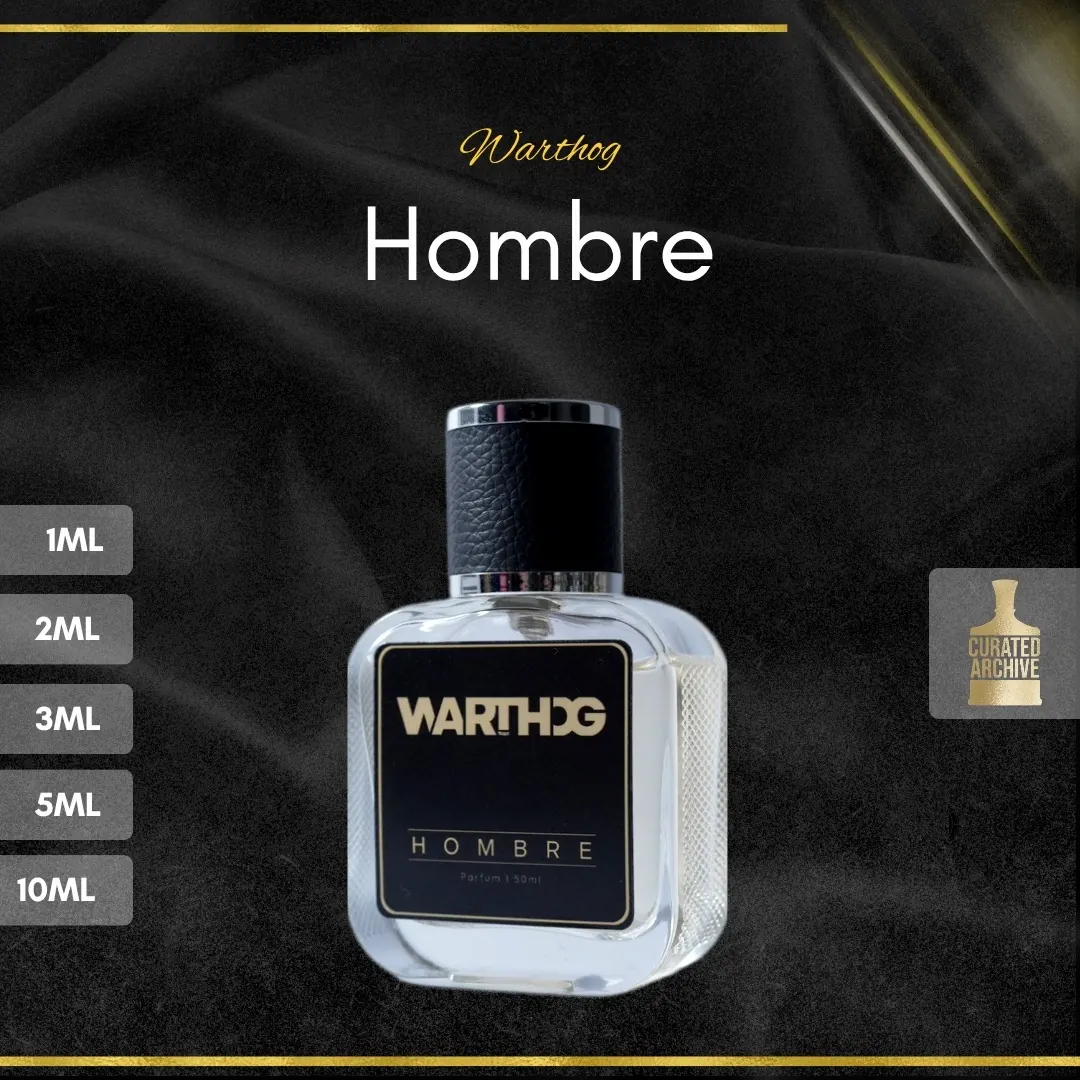 Warthog Hombre fragrance bottle, decants from 1ml to 10ml