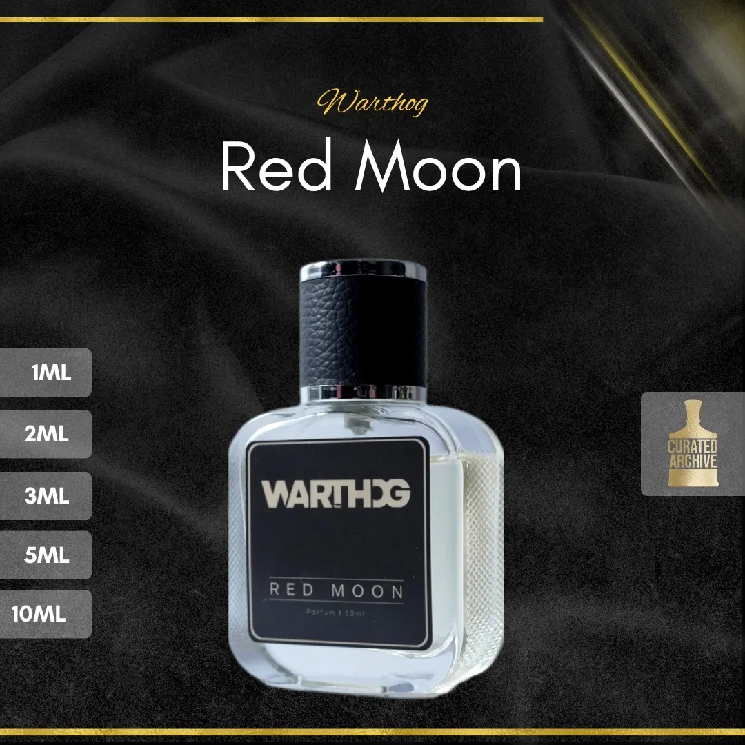 Warthog Red Moon fragrance bottle, decants from 1ml to 10ml