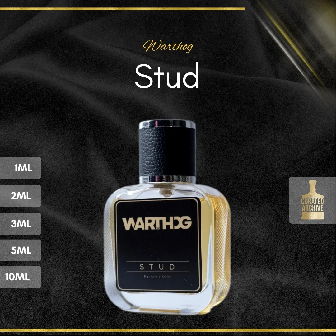 Warthog Stud fragrance bottle, decants from 1ml to 10ml