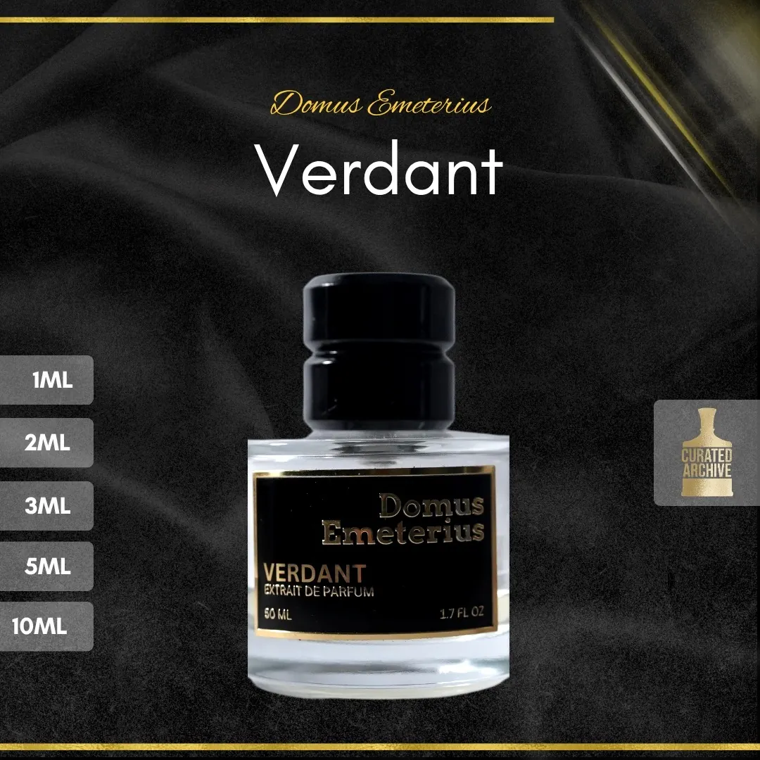 Domus Emeterius Verdant fragrance bottle, decants from 1ml to 10ml