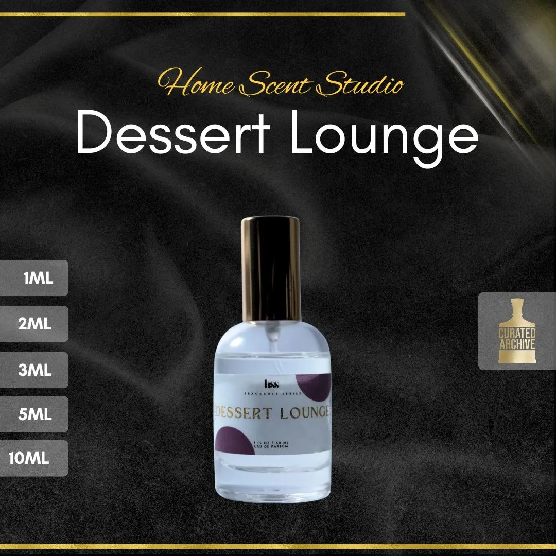 Home Studio Scents Dessert Lounge fragrance bottle, decants from 1ml to 10ml