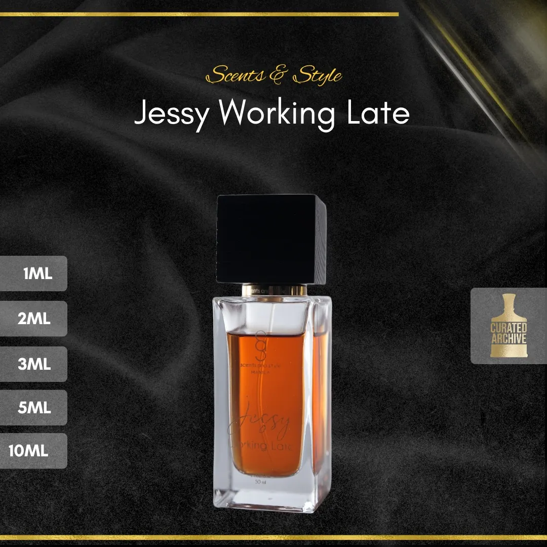 Scents & Style Jessy Working Late fragrance bottle, decants from 1ml to 10ml