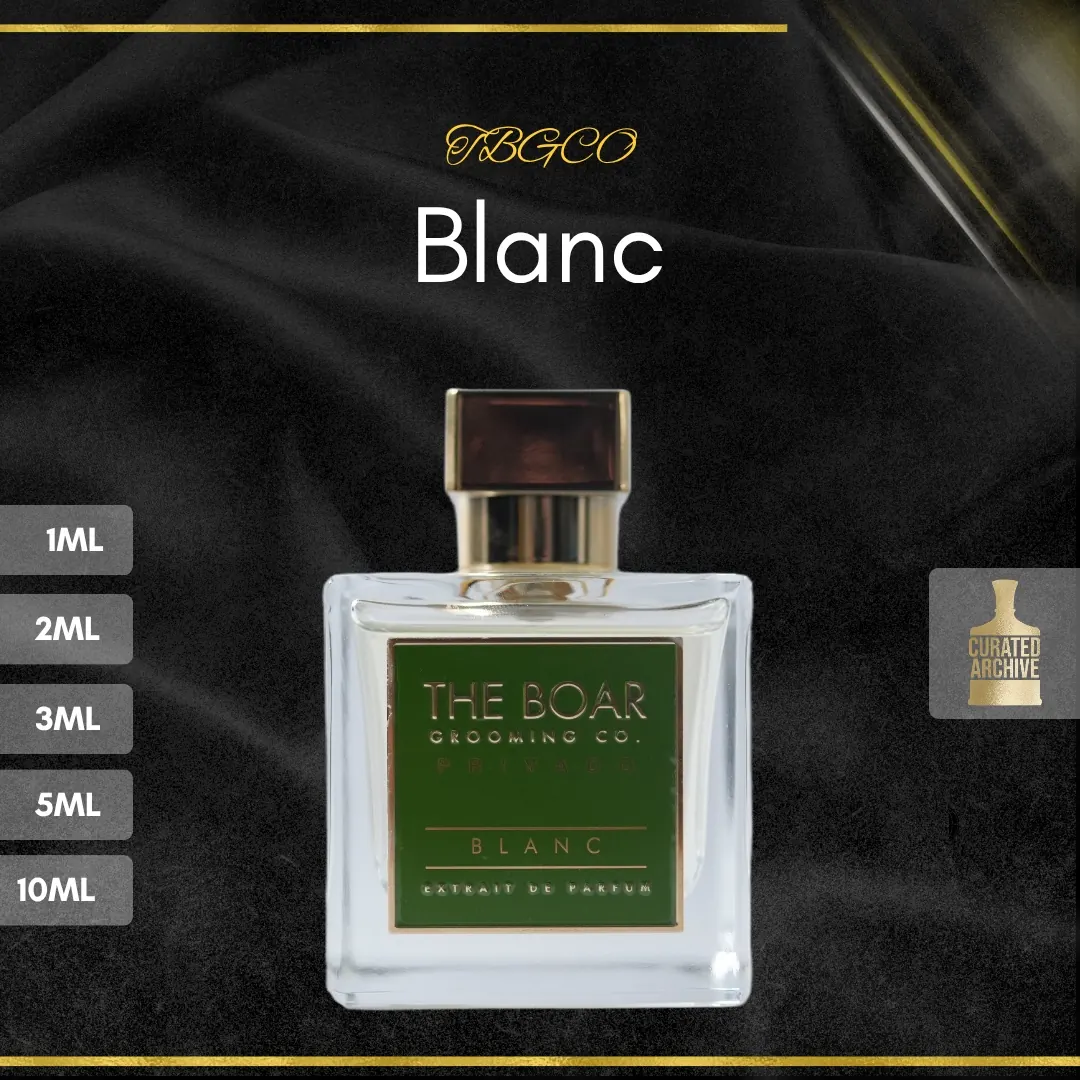 TBGCO Blanc fragrance bottle, decants from 1ml to 10ml