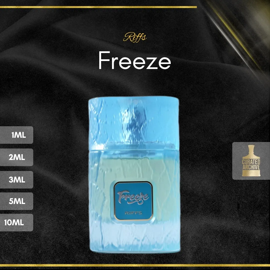 Riffs Freeze fragrance bottle, decants from 1ml to 10ml