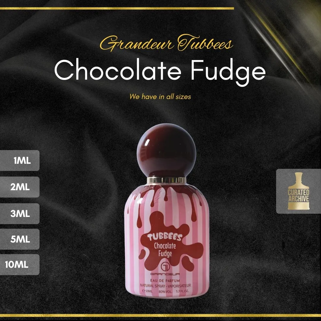 Tubbees Chocolate Fudge fragrance bottle, decants from 1ml to 10ml
